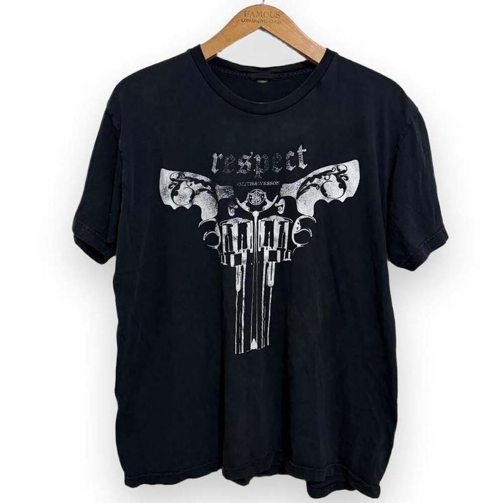 Smith & Wesson Respect Graphic T-Shirt XL Black Vintage Revolvers